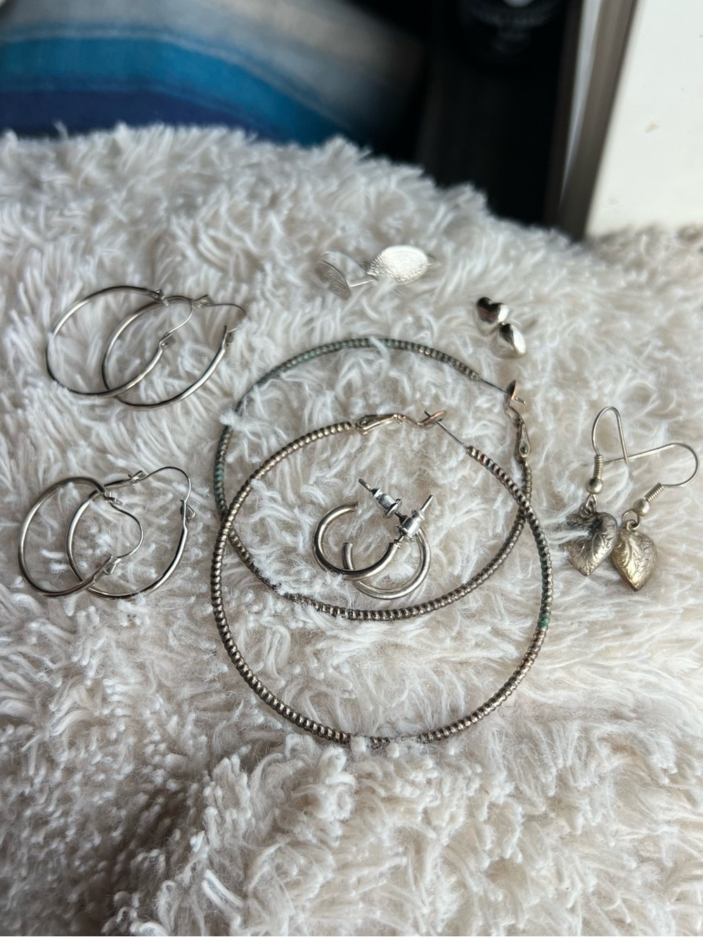 Estate Lot 7 Pairs of Silver Earrings